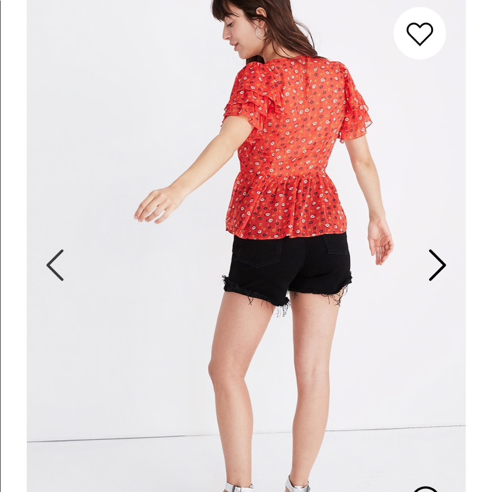 NEW • Madewell • Ruffle Tiered Peplum Top Posies - Picture 2 of 6